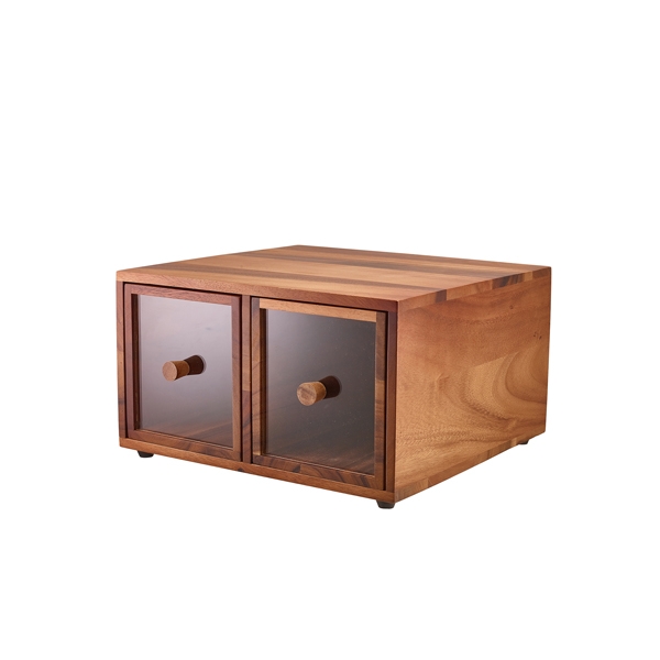 GENWARE | ACACIA WOOD DOUBLE BREAD BOX | WBB-3432