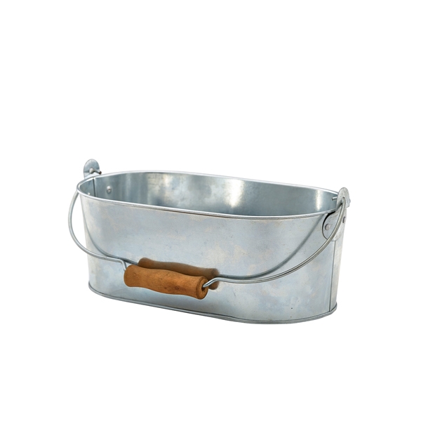 GENWARE | GALVANISED STEEL OVAL TABLE CADDY 28X15.5X10CM | GSTC2815