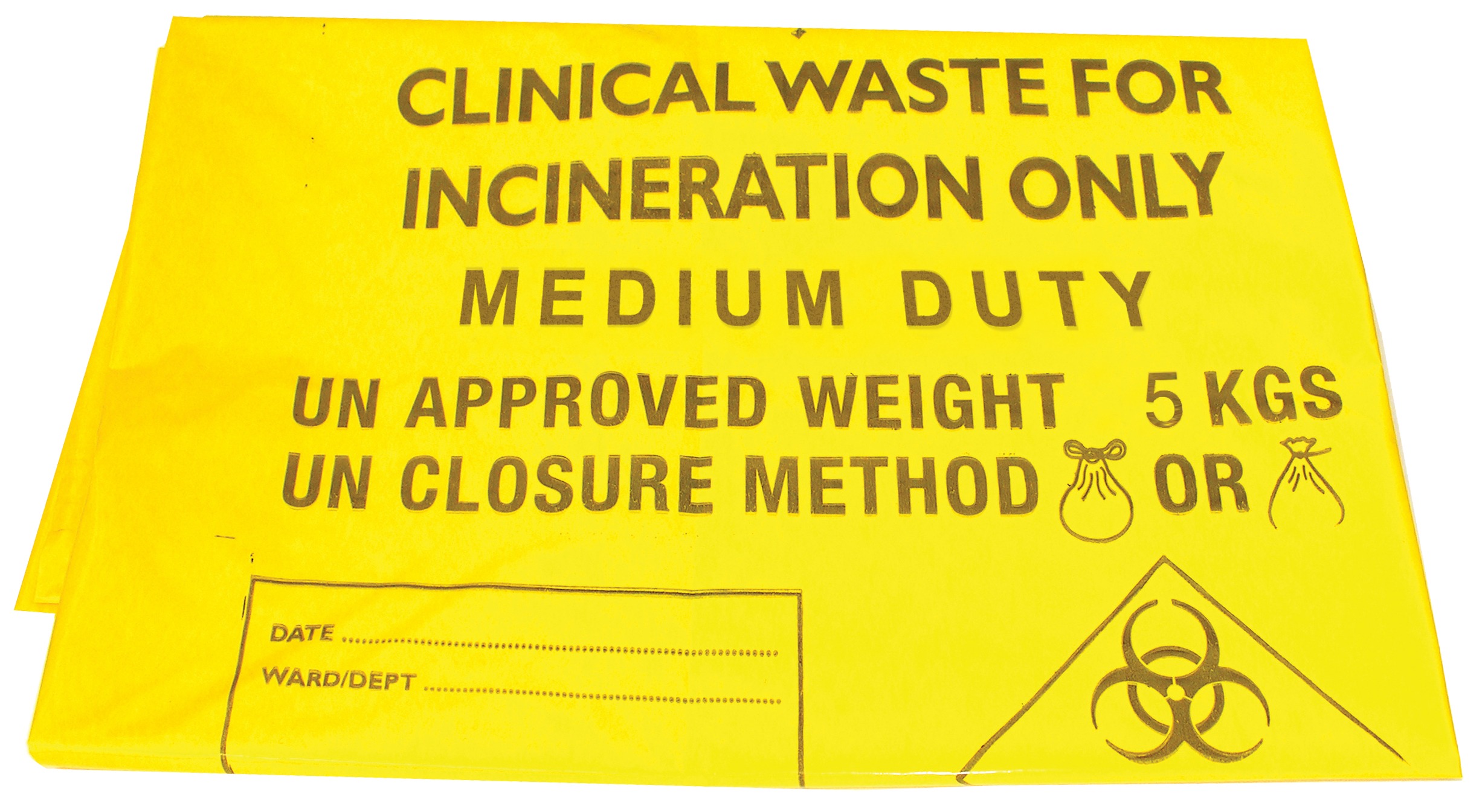 POLYCO HEALTHLINE (HPC) | YELLOW MEDIUM DUTY CLINICAL WASTE SACK 18" X 28" X 38" X 200 | CX50/M111