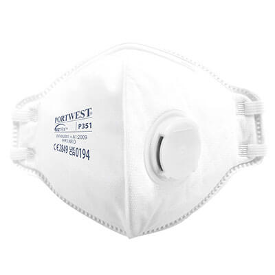 PORTWEST | FOLD FLAT VALVED FFP3 RESPIRATOR X 1 | P351