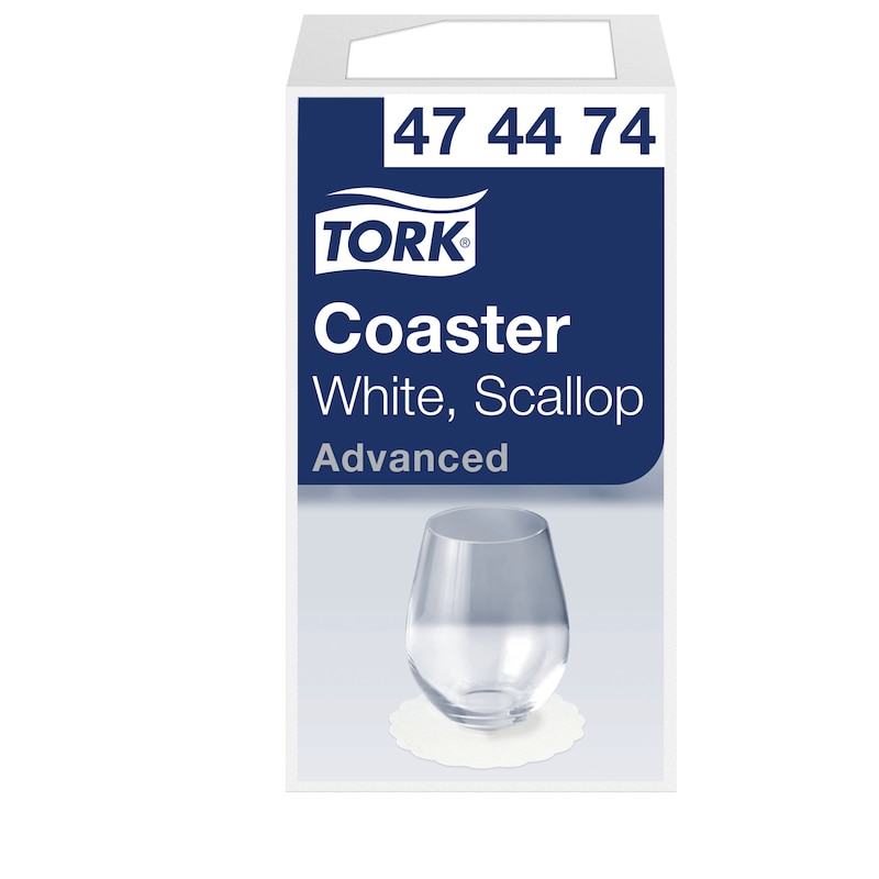 TORK | WHITE SCALLOPED PAPER COASTERS X 250 | 474474