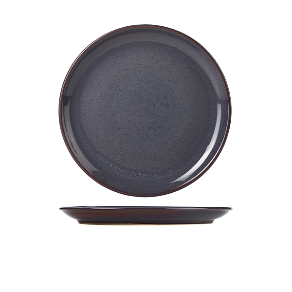 GENWARE | RUSTIC STONEWARE BLUE COUPE PLATE 24CM X 6 | CP-BL24