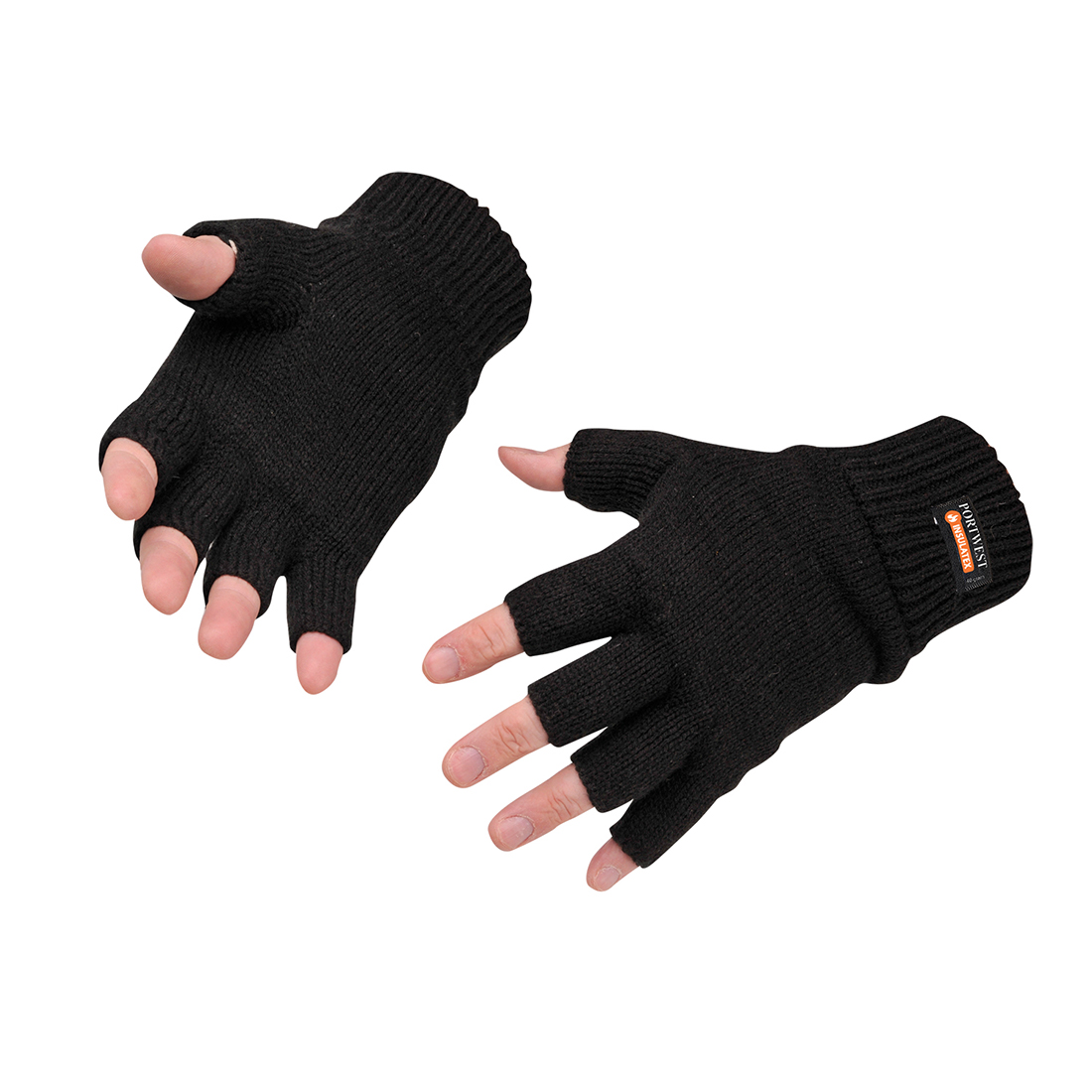 PORTWEST | FINGERLESS THINSULATE KNIT GLOVE - BLACK | GL14BKR