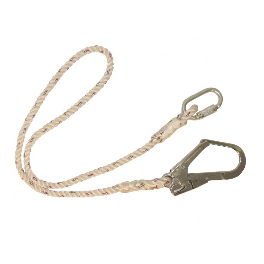PORTWEST | SINGLE LANYARD 1.5 M WITH SCAFFOLD HOOK & CARABINER | FP21