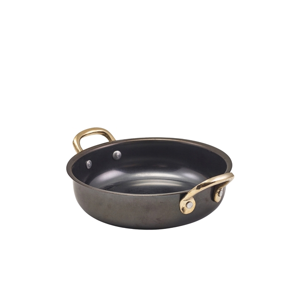 GENWARE | BLACK VINTAGE STEEL ROUND DISH 15.5 X 4CM X 6 | SRD16BKV