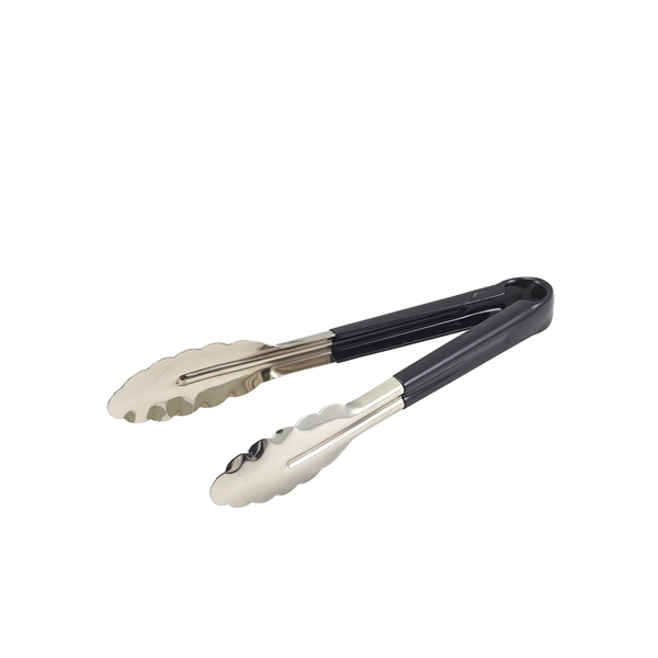 GENWARE | COLOUR CODED STAINLESS STEEL TONG 23CM BLACK | CCT23BK