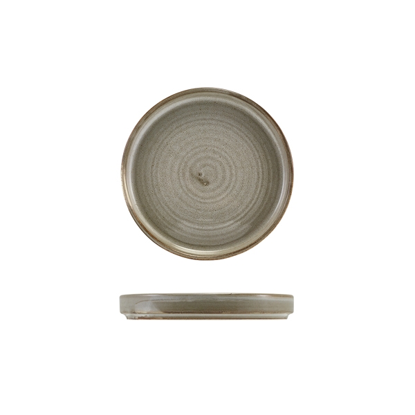GENWARE | TERRA PORCELAIN GREY LOW PRESENTATION PLATE 14CM X 12 | LP-PG14