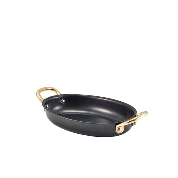 GENWARE | BLACK VINTAGE STEEL OVAL DISH 16.5 X 12.5CM X 6 | SSD16BKV