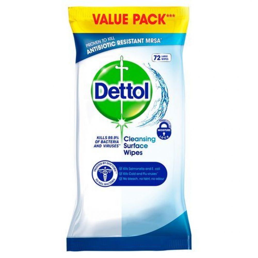 RECKITT | DETTOL ANTIBACTERIAL SURFACE CLEANSING WIPES X 72