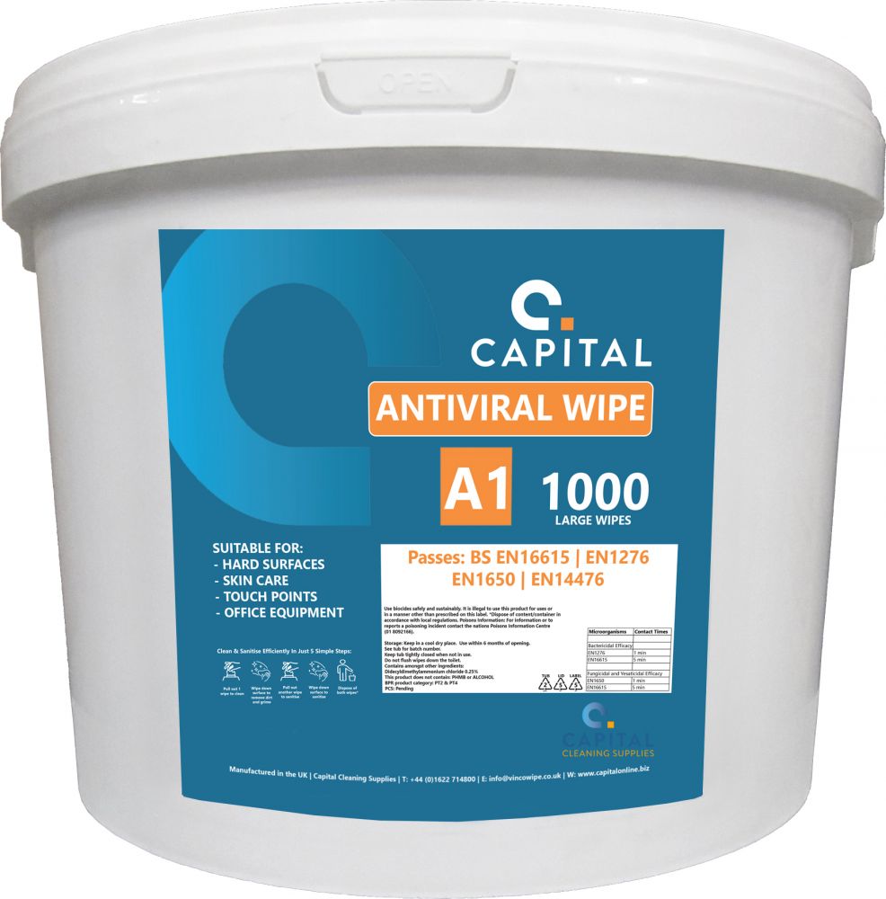 CAPITAL |  A1 ANTIVIRAL SURFACE WIPE X 1000