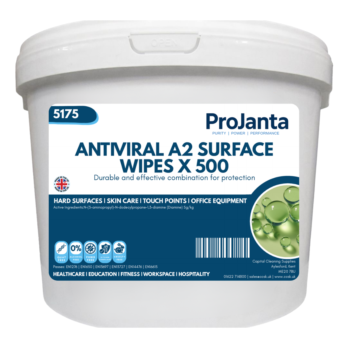 PROJANTA | CAPITAL A2 ANTIVIRAL SURFACE WIPE X 500 | 5175