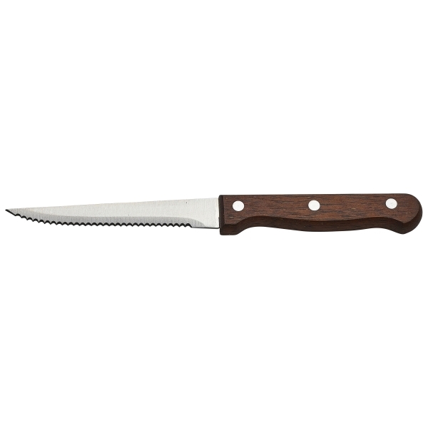 GENWARE | STEAK KNIFE DARK WOOD HANDLE FULL TANG X 12 | STK-WDN