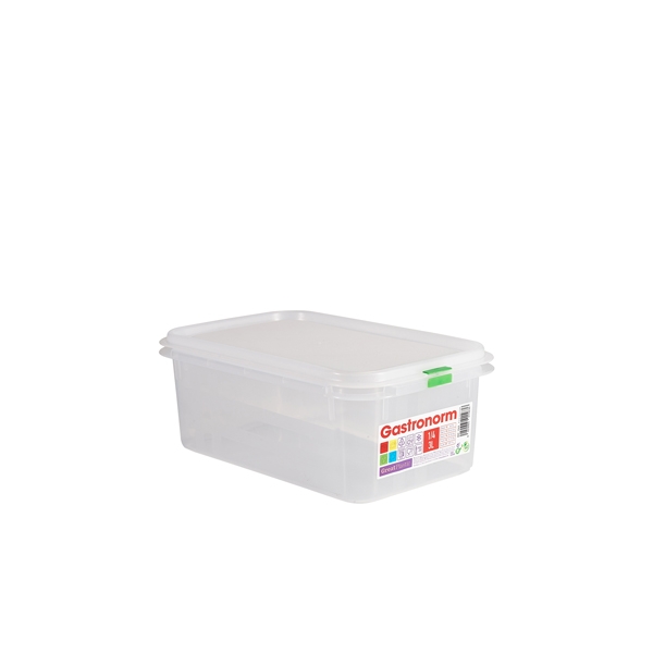 GENWARE | CLEAR POLYPROPYLENE CONTAINER GN1/4 100MM X 6 | GNCPP14-100