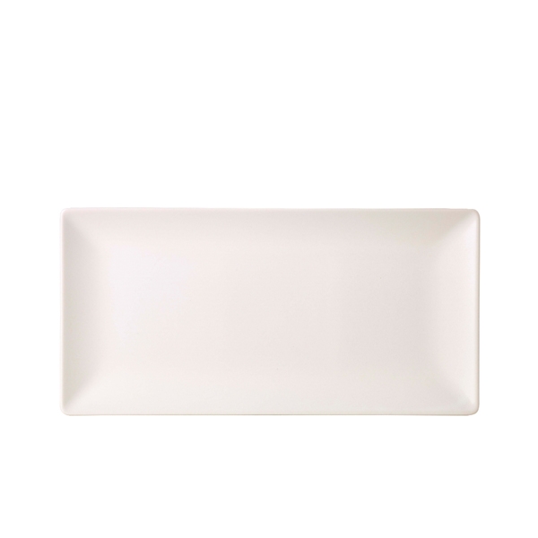 GENWARE | LUNA STONEWARE WHITE RECT PLATE 25 X 15CM/ 10 X X 6 | B2768