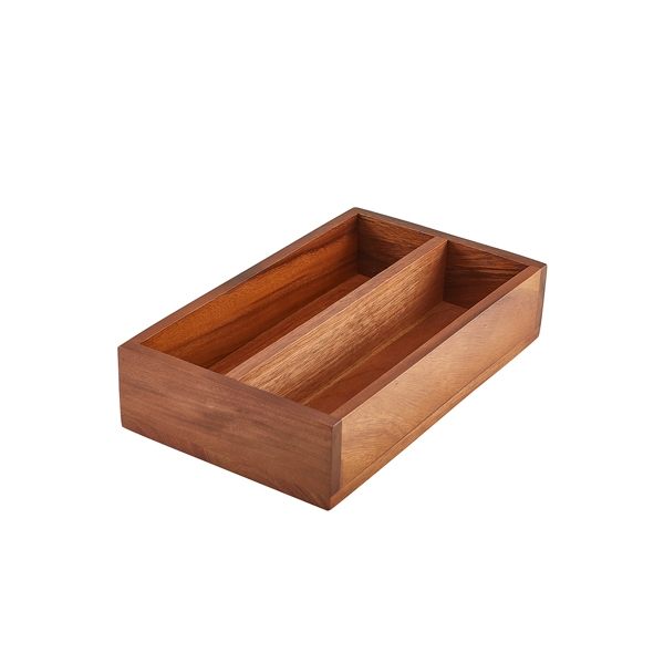 GENWARE | ACACIA WOOD 2 COMPARTMENT CUTLERY TRAY | WDCT-2