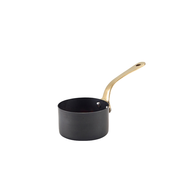GENWARE | BLACK VINTAGE STEEL MINI SAUCE PAN 7.8 X 4.5CM X 6 | SMS8BKV