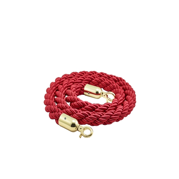 GENWARE | BARRIER ROPE RED- BRASS PLATED ENDS | BR-RBP