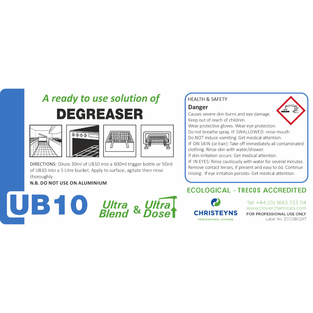 CHRISTEYNS | UB10 DEGREASER READY TO USE LABEL