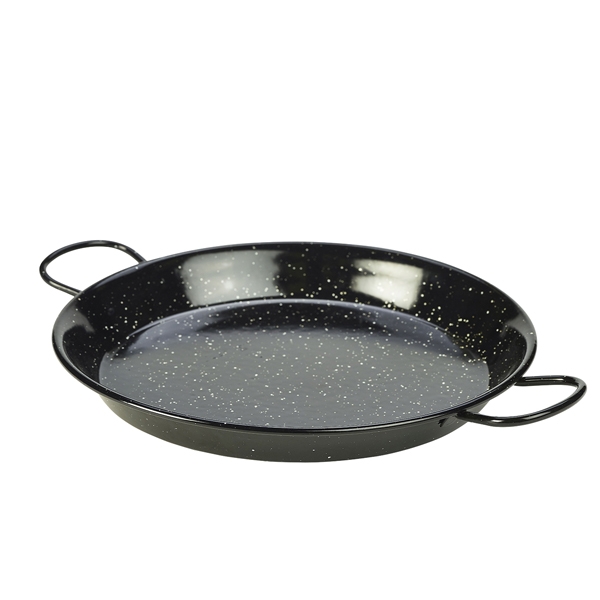 GENWARE | BLACK ENAMEL PAELLA PAN 30CM X 6 | E0230