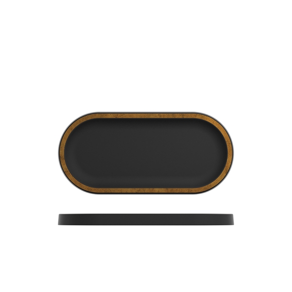 GENWARE | COPPER/ BLACK UTAH MELAMINE OVAL TRAY 32 X 15CM | UH320317