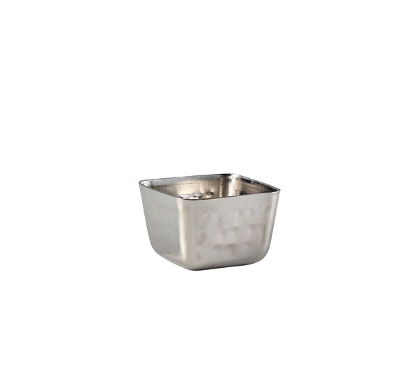 GENWARE | STAINLESS STEEL SQUARE HAMMERED RAMEKIN 71ML X 12 | RAMSQH2