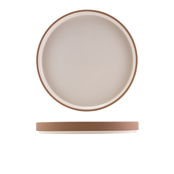 GENWARE | KAVA WHITE STONEWARE RAW WALL PRESENTATION PLATE 25CM X 6 | LPR-KW25