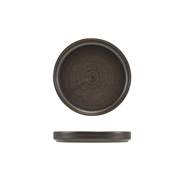 GENWARE | TERRA PORCELAIN BLACK LOW PRESENTATION PLATE 14CM X 12 | LP-PBK14