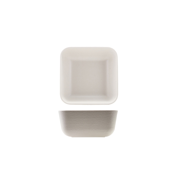 GENWARE | MELAMINE WHITE JUTE SQUARE BUFFET BOWL 20CM | JT201145