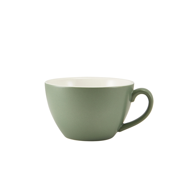 GENWARE | PORCELAIN MATT SAGE BOWL SHAPED CUP 34CL X 6 | 322134MSG