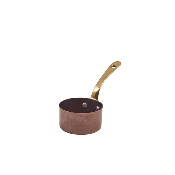 GENWARE | COPPER VINTAGE STEEL MINI SAUCE PAN 7 X 3.75CM X 6 | SMS7CV