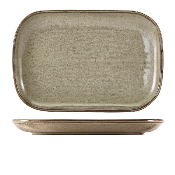 GENWARE | TERRA PORCELAIN GREY RECTANGULAR PLATE 34.5 X 23.5CM X 6 | RP-PG34