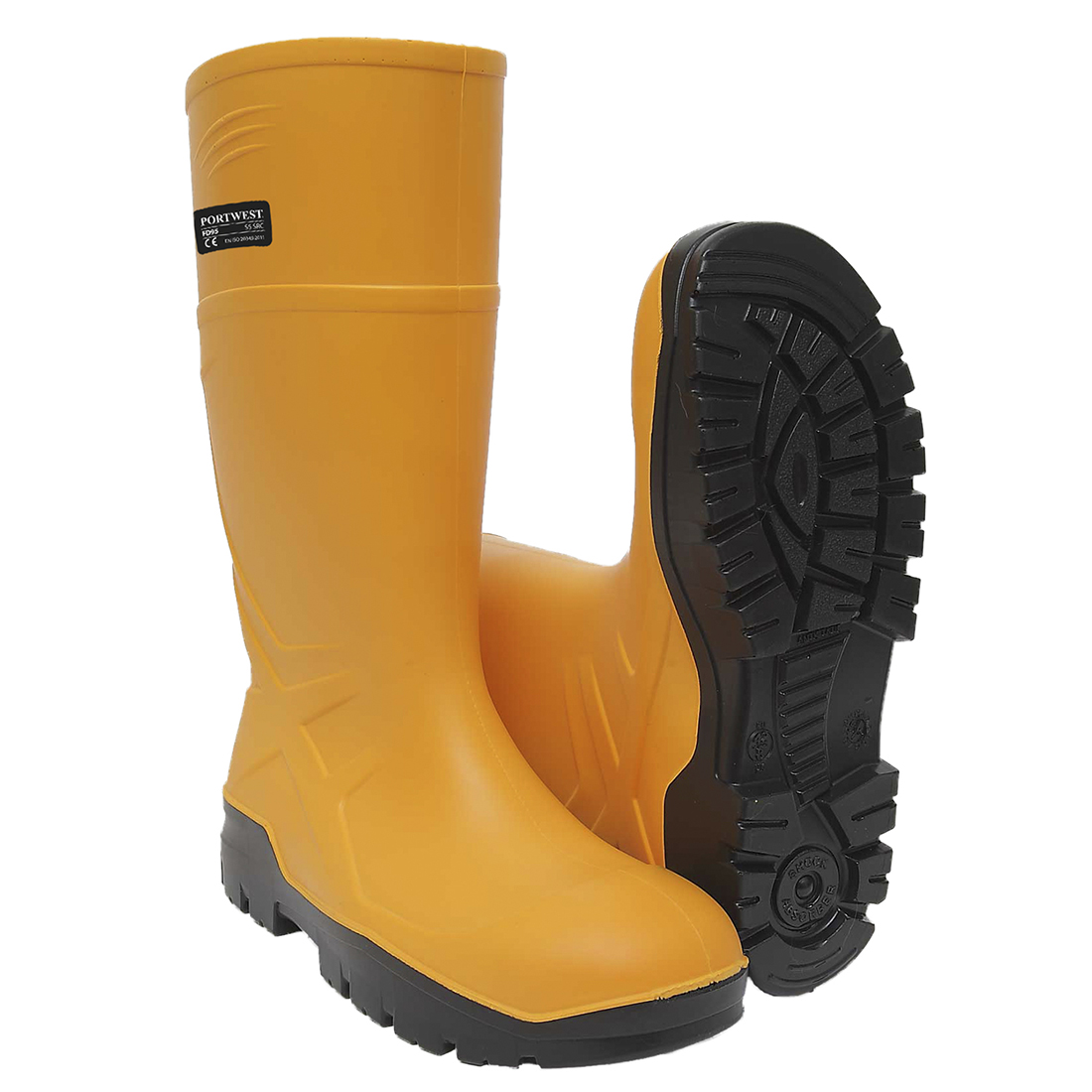 PORTWEST | YELLOW PU SAFETY WELLINGTON SIZE 8 | FD95YER42