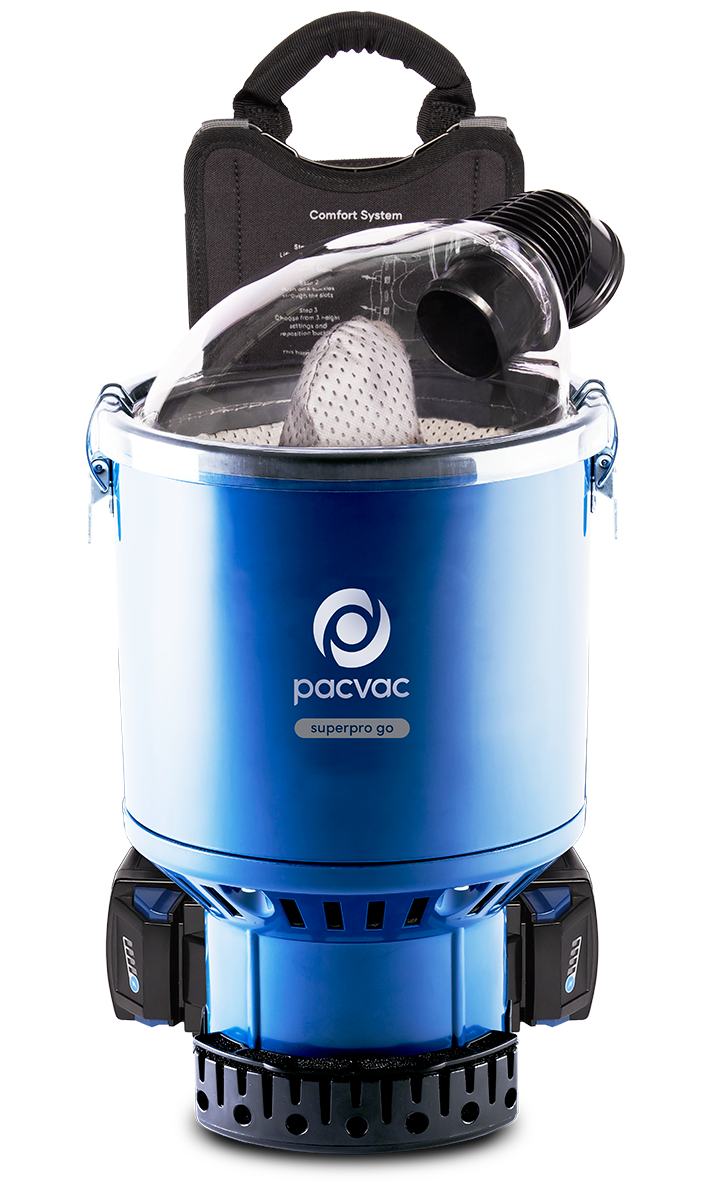 PACVAC |  SUPERPRO GO BACK PACK VACUUM C/W BATTERIES & CHARGER | VB002SG01A02