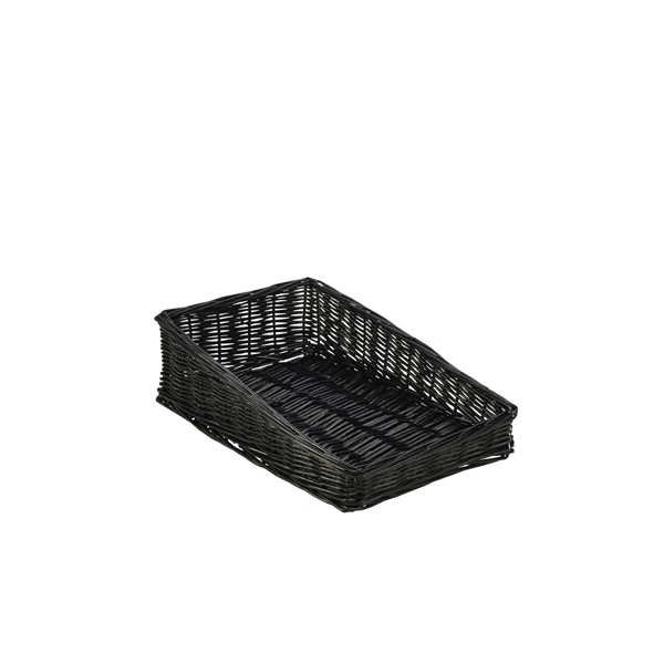GENWARE | GENWARE WICKER DISPLAY BASKET BLACK 40 X 25 X 12 CM | WDB-4025SBK
