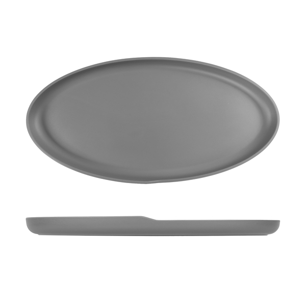 GENWARE | GREY COPENHAGEN OVAL MELAMINE DISH 55 X 27.5CM | CP552571