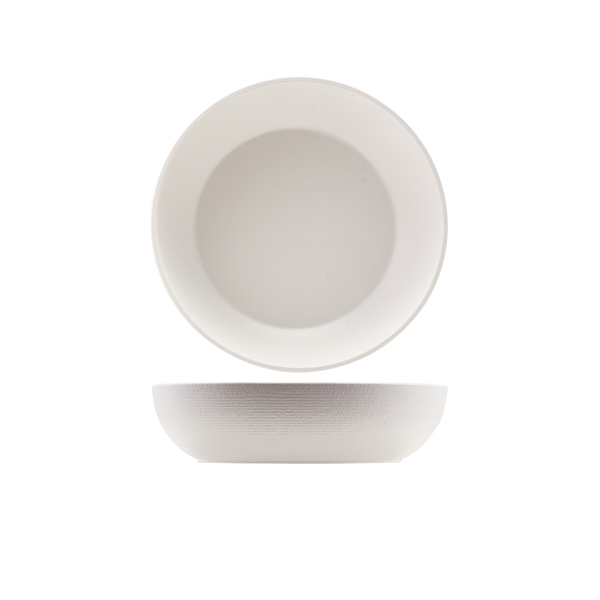 GENWARE | MELAMINE WHITE JUTE BUFFET BOWL 28 X 7.5CM | JT280945