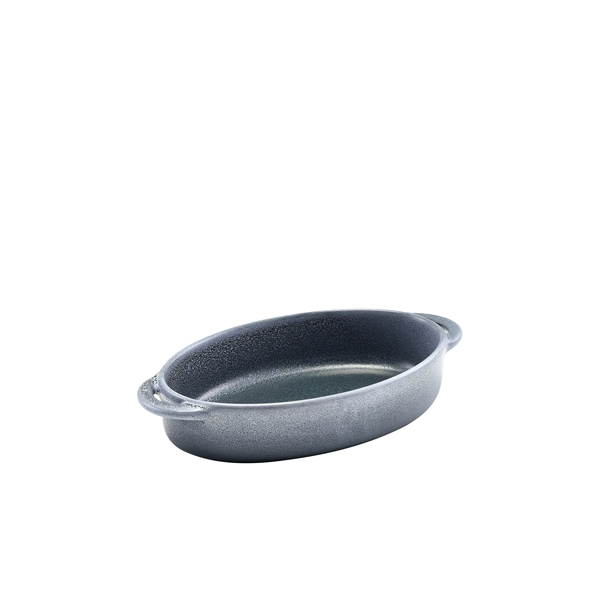 GENWARE | FORGE GRAPHITE STONEWARE OVAL DISH 17.5 X 11.5 X 4CM X 6 | CT-OD18G