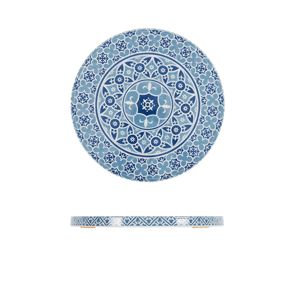 GENWARE | BLUE MARRAKESH MELAMINE ROUND SLAB 28.5CM | MK281328