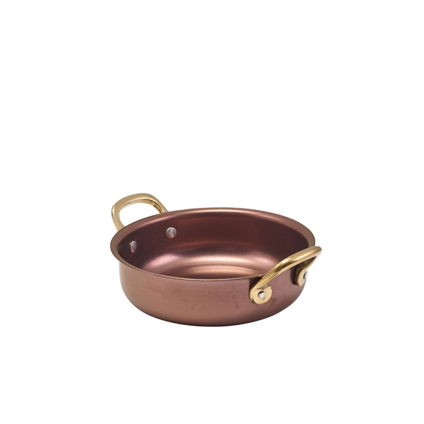GENWARE | COPPER VINTAGE STEEL ROUND DISH 13.5 X 3.75CM X 6 | SRD14CV