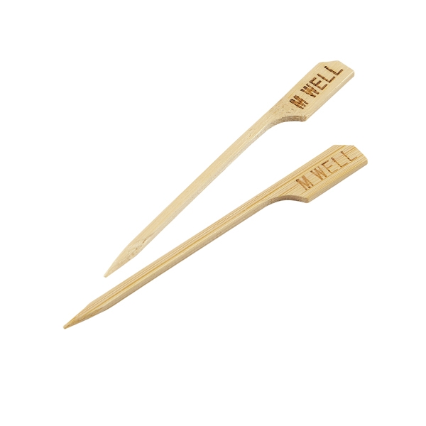GENWARE | BAMBOO STEAK MARKERS 9CM MEDIUM WELL X 100 | BMBSM9-MW