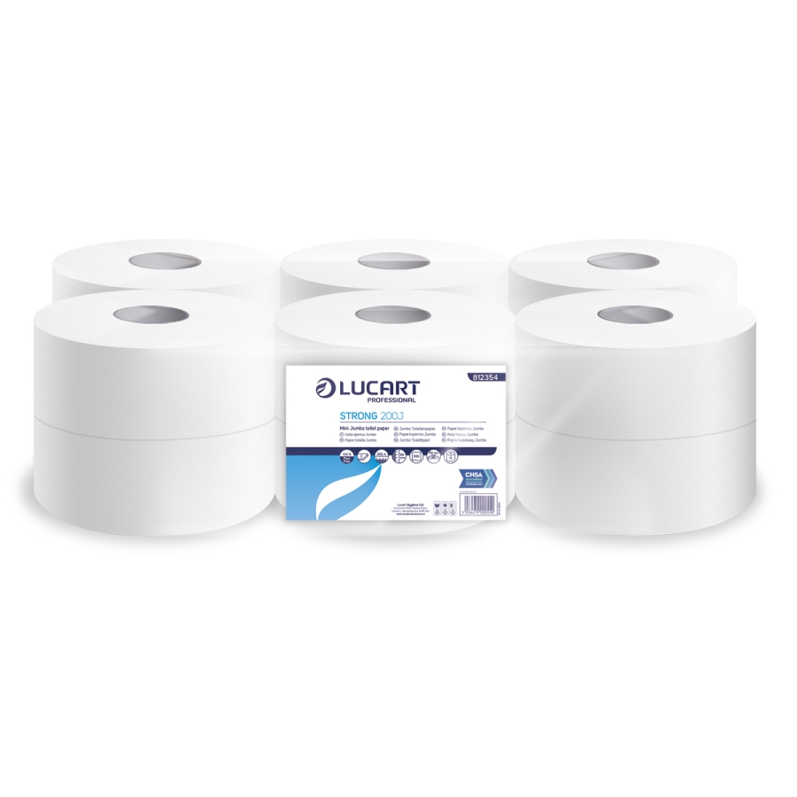 LUCART | STRONG 200J 2PLY JUMBO TOILET ROLLS 200M X 12 | 812354