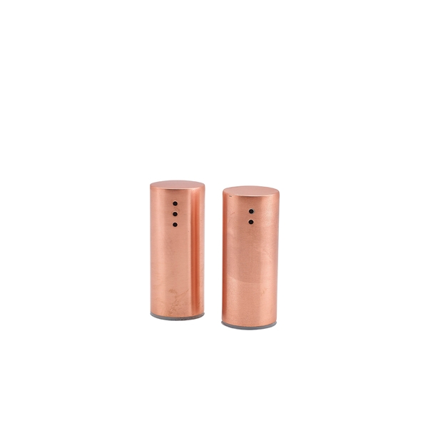 GENWARE | COPPER PLATED STRAIGHT SIDED SALT & PEPPER SET 7.5CM X 12 | 63607C