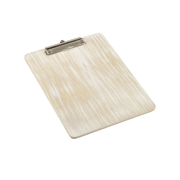 GENWARE | WHITE WASH WOODEN MENU CLIPBOARD A4 24X32X0.6CM | WMC24W