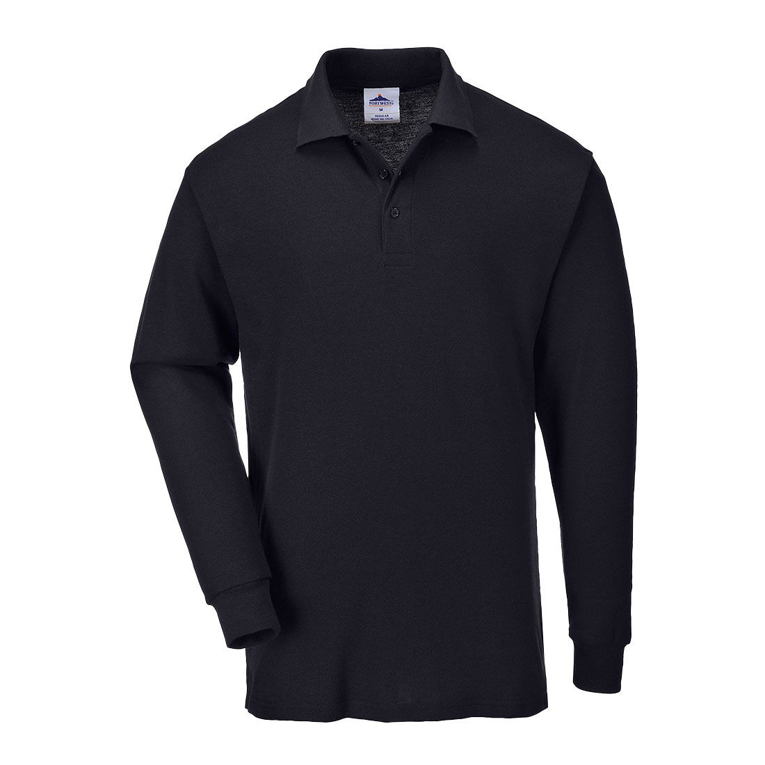 PORTWEST |  LONG SLEEVED POLO SHIRT BLACK | B212