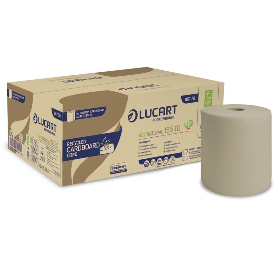 LUCART | ECONATURAL 2PLY ROLL TOWEL 6 X 155M | 861170