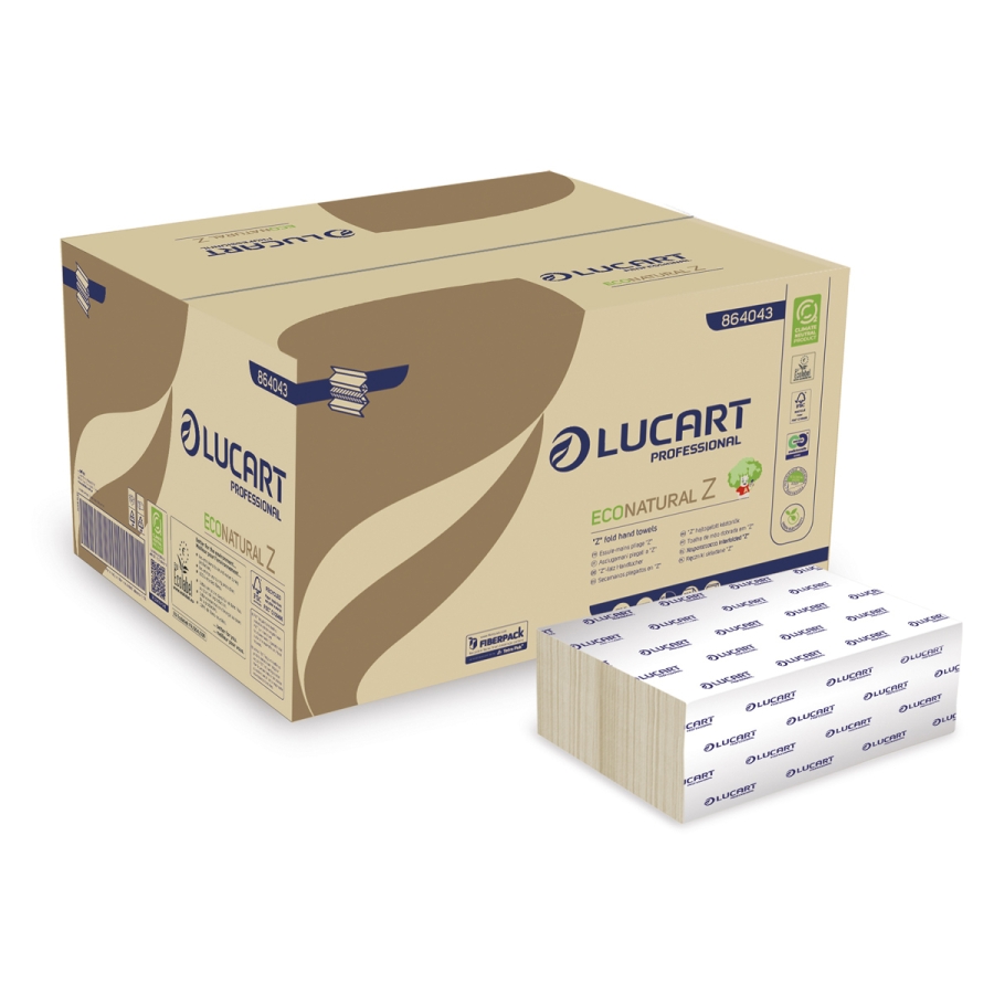 LUCART | ECONATURAL 2PLY Z-FOLD HAND TOWEL X 3000 | 864043B