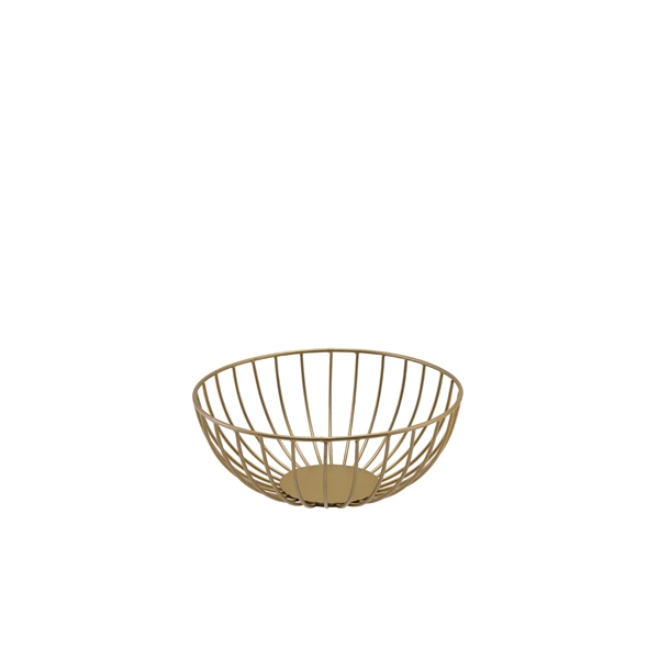 GENWARE | ROUND GOLD WIRE BASKET 20 X 8CM | WBSR208GD