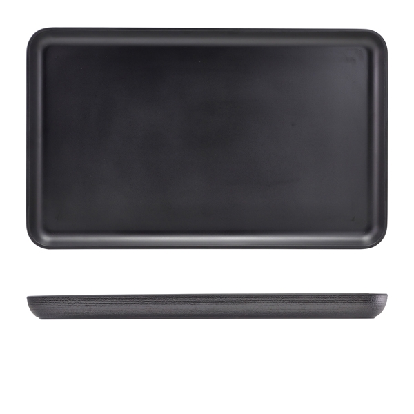 GENWARE | MELAMINE BLACK JUTE PLATTER GN 1/1 | JT110302