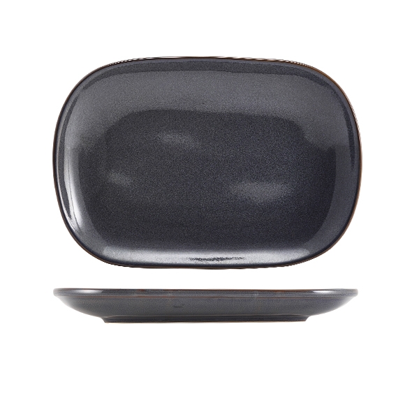 GENWARE | RUSTIC STONEWARE BLUE RECTANGULAR PLATE 24 X 16.5CM X 12 | RP-BL24