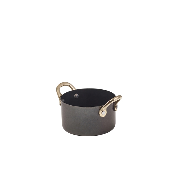 GENWARE | BLACK VINTAGE STEEL MINI CASSEROLE DISH 9 X 5.25CM X 6 | SCD9BKV